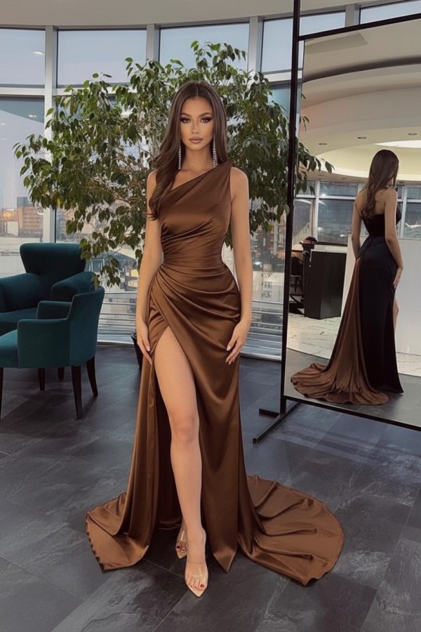 Schlichtes Abendkleid Lang Schwarz | Abiballkleider Günstig