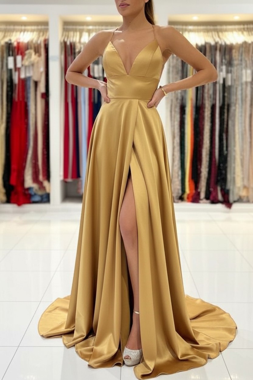 Schlichtes Abendkleid König Blau | Abiballkleider Lang Günstig