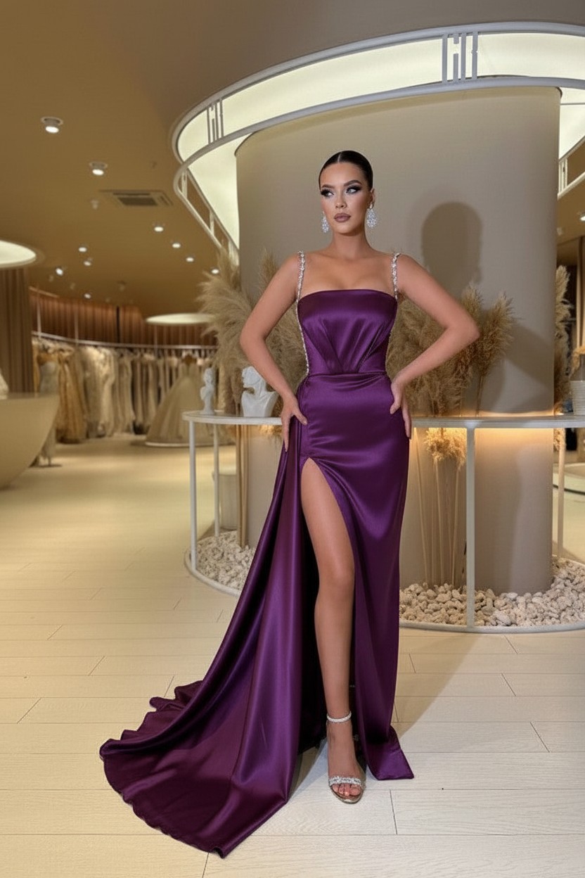 Designer Abendkleider Lang Grün | Abiballkleider mit Glitzer