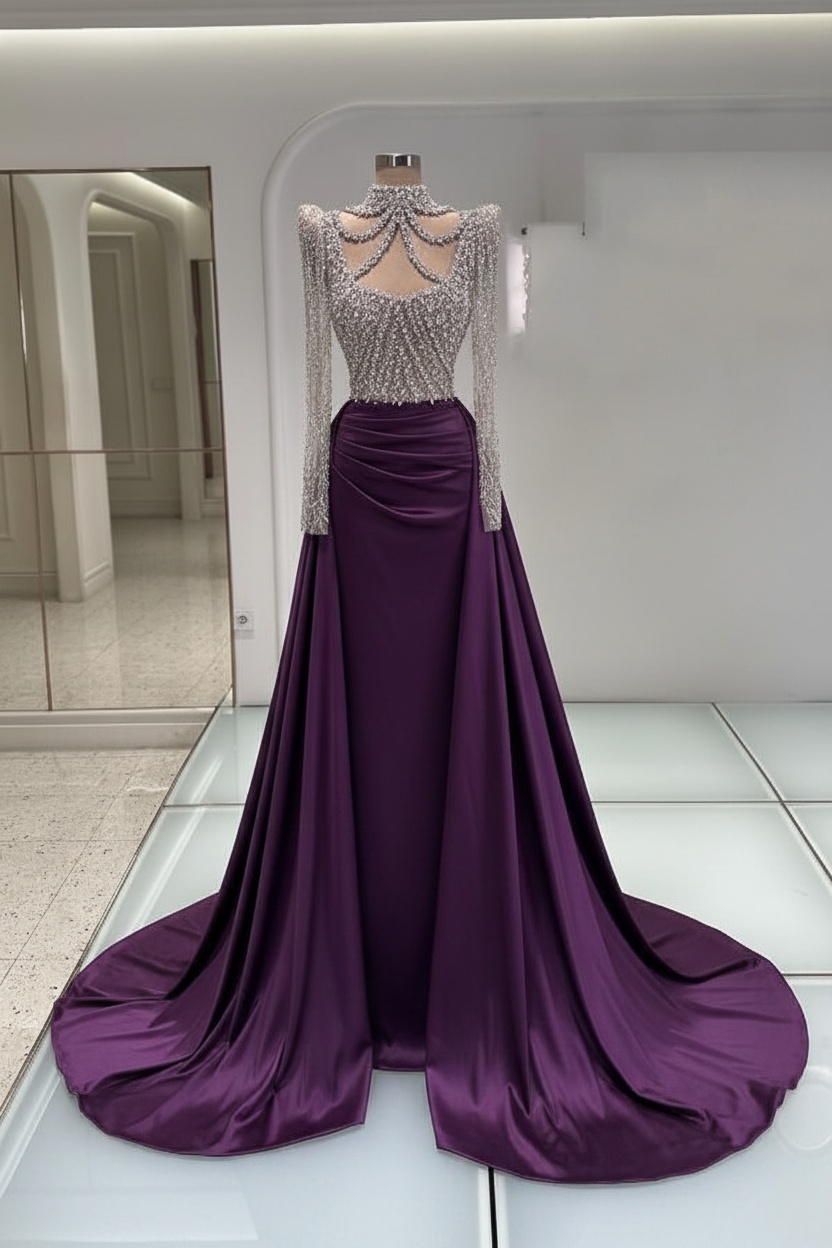 Schwarzes Abendkleid Lang Mit Ärmel Ballkleider Abiballkleider Online