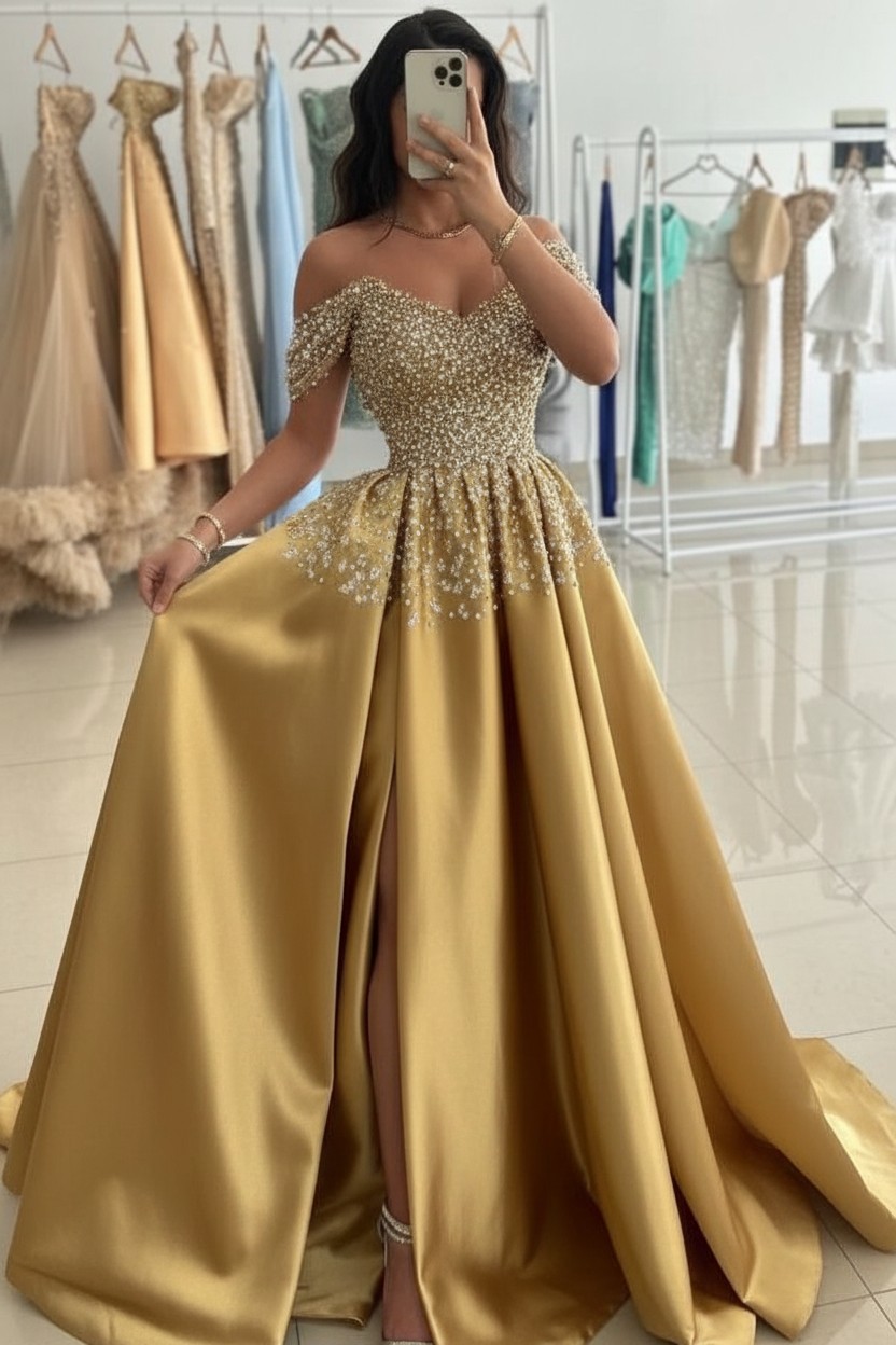 Grüne Abendkleider Lang Glitzer Ballkleider Abiballkleider Online