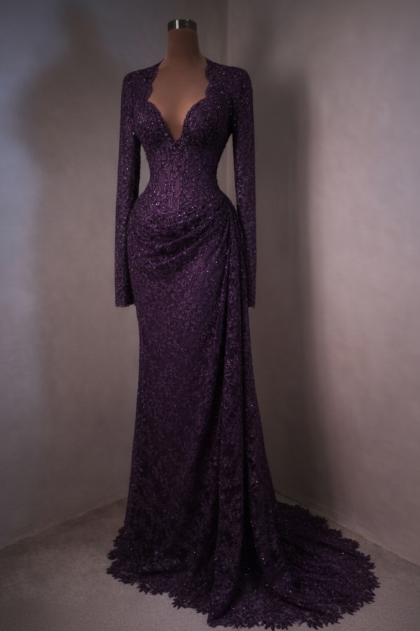 Elegante Abendkleider Lang Himmer Blau Ballkleider mit Ärmel