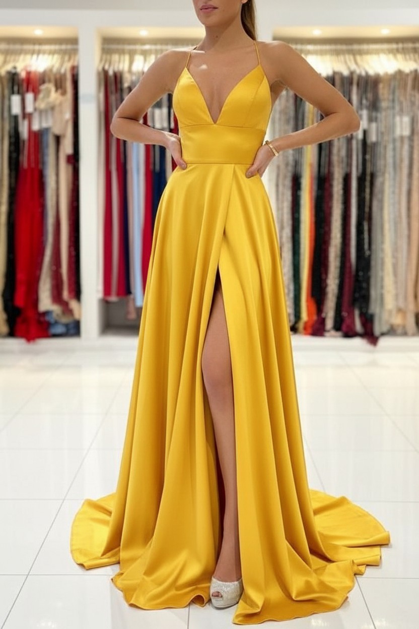 Schlichtes Abendkleid König Blau | Abiballkleider Lang Günstig