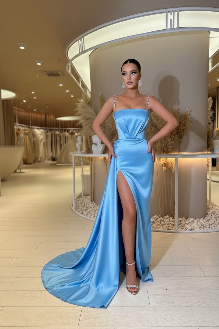 Designer Abendkleider Lang Grün | Abiballkleider mit Glitzer