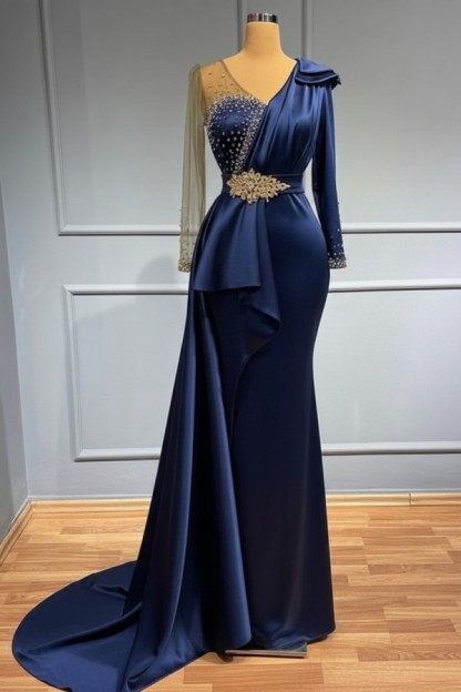 Olive Grün Abendkleider Mit Ärmel | Abiballkleider mit Glitzer