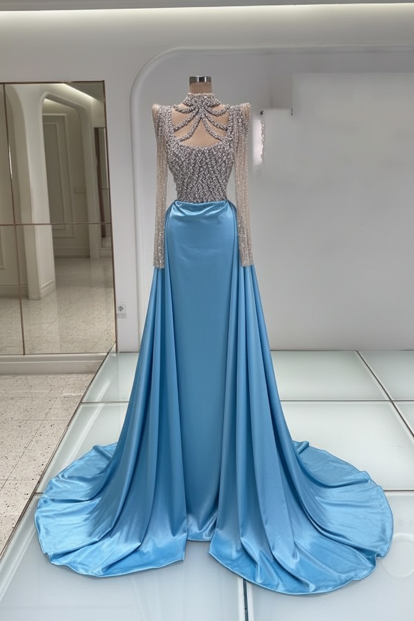 Schwarzes Abendkleid Lang Mit Ärmel Ballkleider Abiballkleider Online
