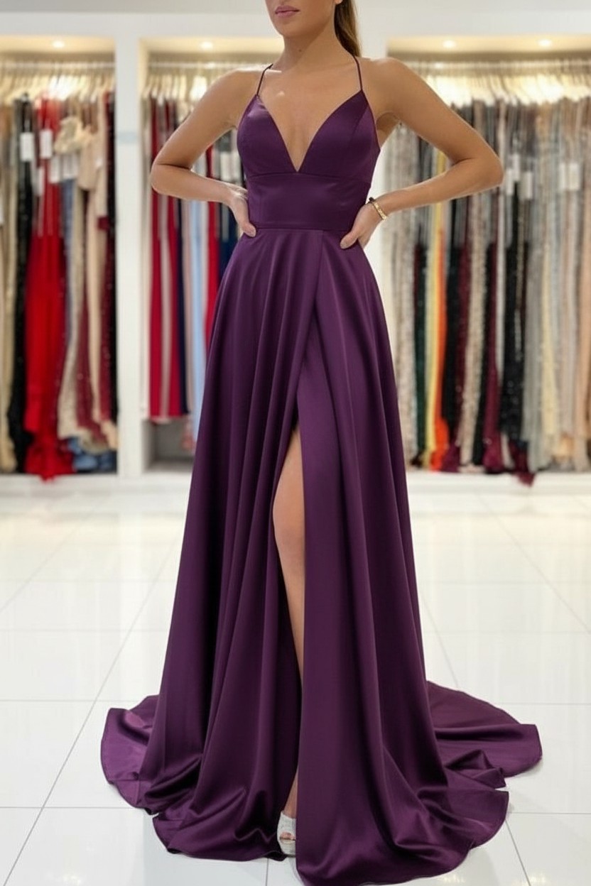 Schlichtes Abendkleid König Blau | Abiballkleider Lang Günstig