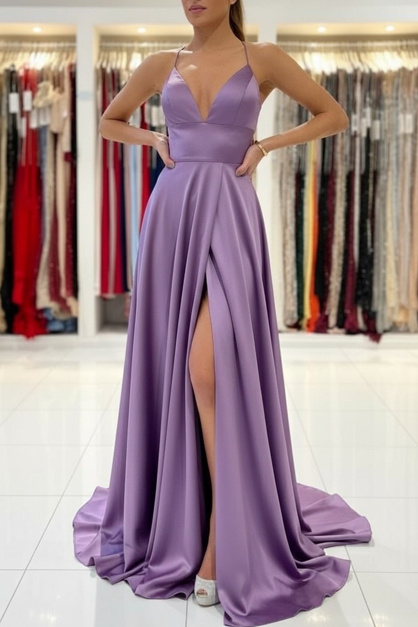 Schlichtes Abendkleid König Blau | Abiballkleider Lang Günstig