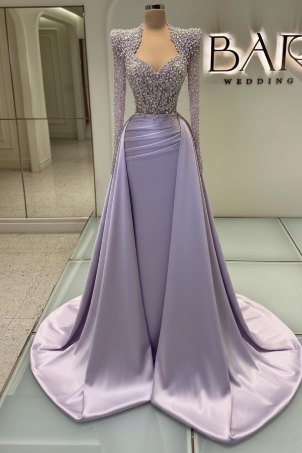 Weiße Abendkleider Mit Ärmel | Abiballkleider Lang Mit Glitzer