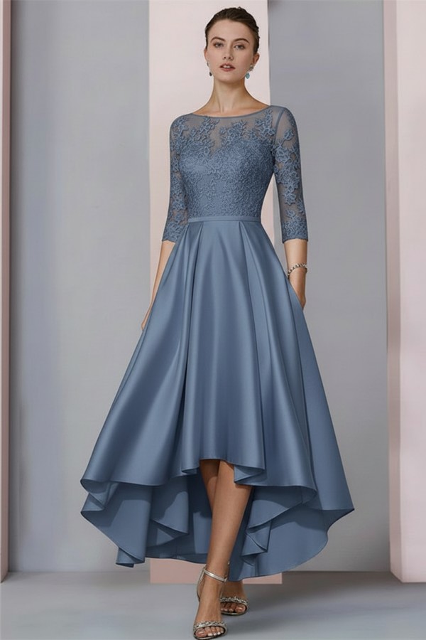 Schwarzes Brautmutterkleid Kurz | Brautmutterkleider mit Ärmel