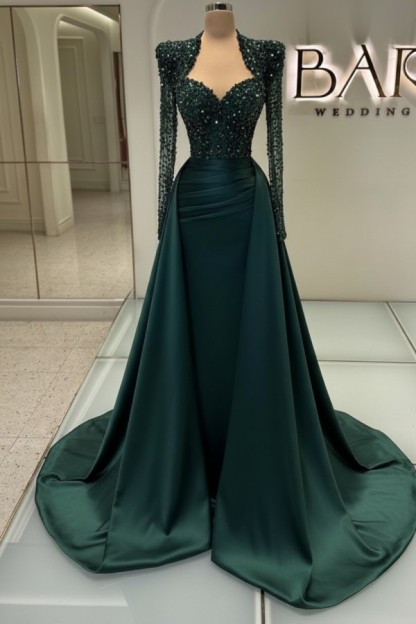 Weiße Abendkleider Mit Ärmel | Abiballkleider Lang Mit Glitzer