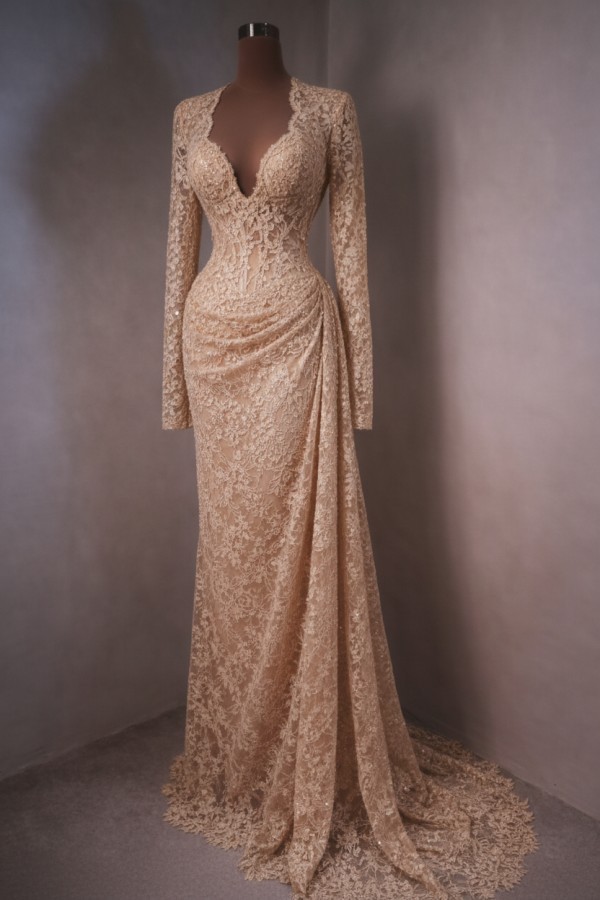 Elegante Abendkleider Lang Himmer Blau Ballkleider mit Ärmel