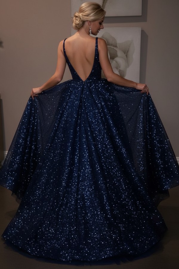 Elegante Abendkleider Lang Weiß Pailletten A Line Abiballkleider Günstig Online