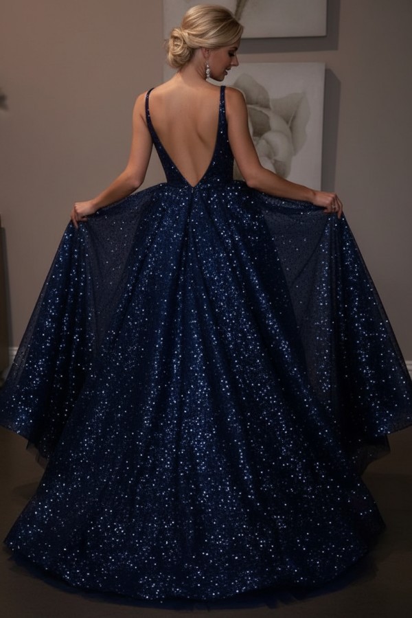 Elegante Abendkleider Lang Weiß Pailletten A Line Abiballkleider Günstig Online