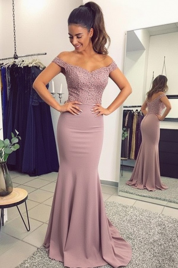 Navy Blau Spitze Abendkleid Abiballkleider | Abendkleider Lang Günstig Meerjungfrau
