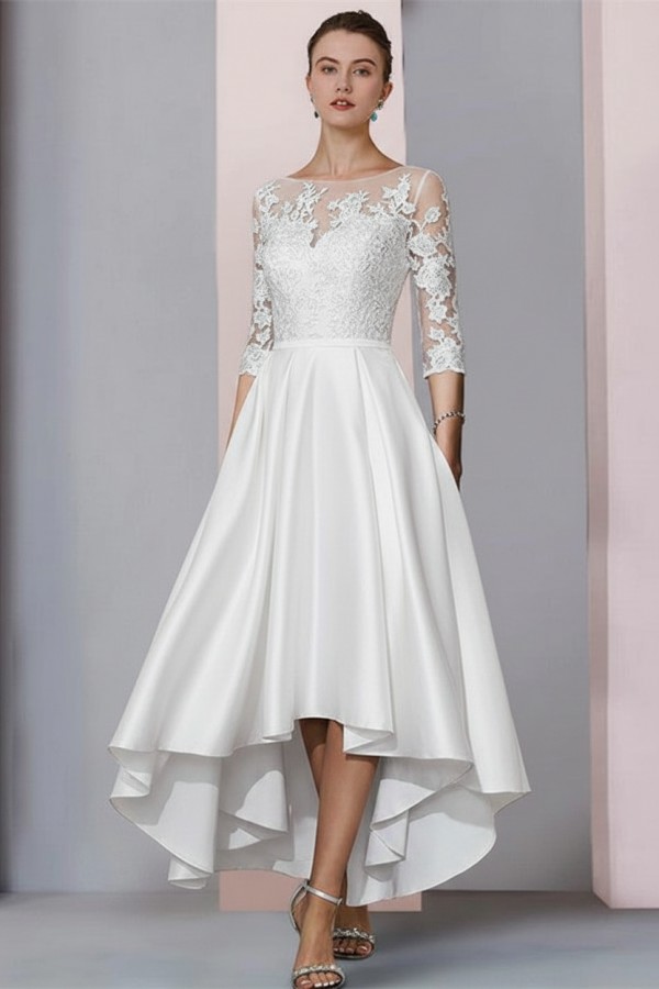 Schwarzes Brautmutterkleid Kurz | Brautmutterkleider mit Ärmel