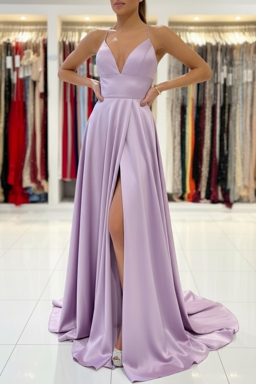 Schlichtes Abendkleid König Blau | Abiballkleider Lang Günstig