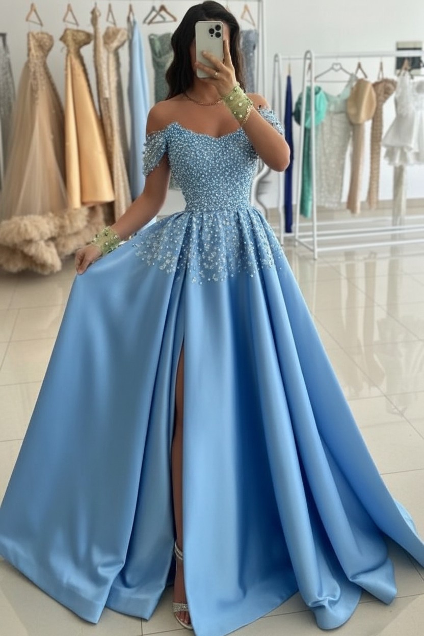 Grüne Abendkleider Lang Glitzer Ballkleider Abiballkleider Online