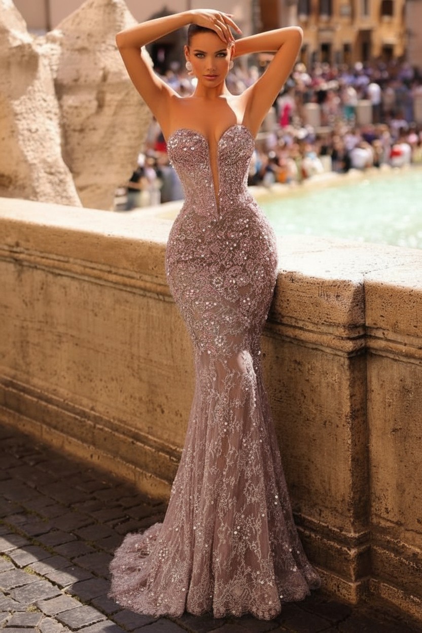 Seladongrün Abendkleider Lang | Abiballkleider mit Glitzer