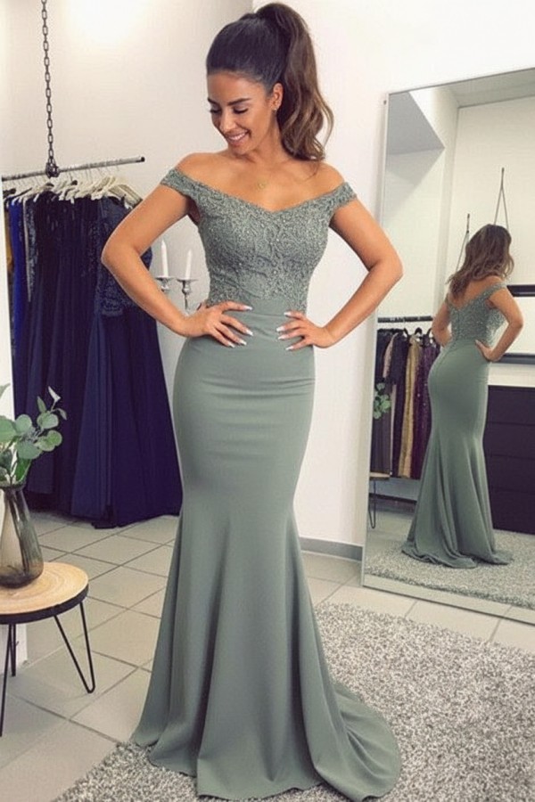 Navy Blau Spitze Abendkleid Abiballkleider | Abendkleider Lang Günstig Meerjungfrau