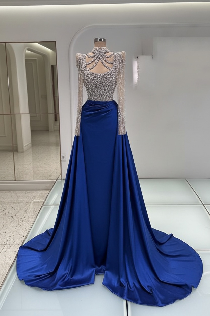 Schwarzes Abendkleid Lang Mit Ärmel Ballkleider Abiballkleider Online