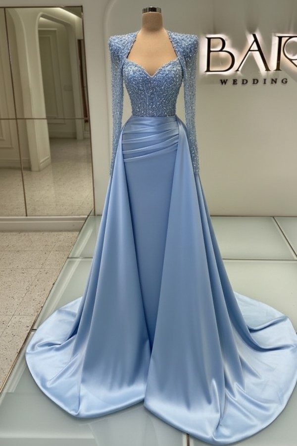 Weiße Abendkleider Mit Ärmel | Abiballkleider Lang Mit Glitzer