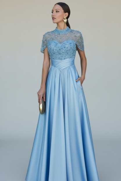 Elegante Abendkleider Lang Dunkel Grün Ballkleider Glitzer Online