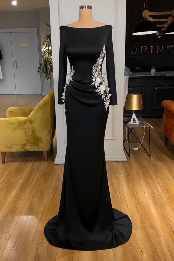 Elegante Abendkleider Lang Weiße Mit Ärmel Ballkleider Glitzer