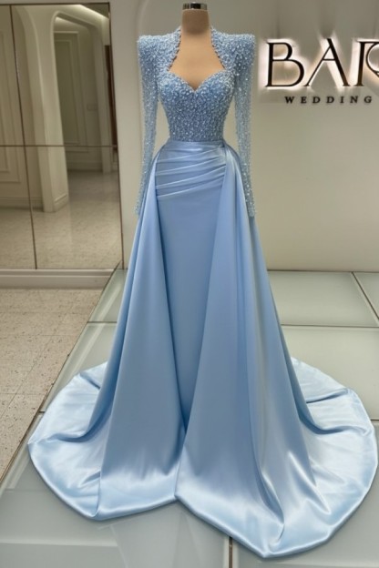 Weiße Abendkleider Mit Ärmel | Abiballkleider Lang Mit Glitzer