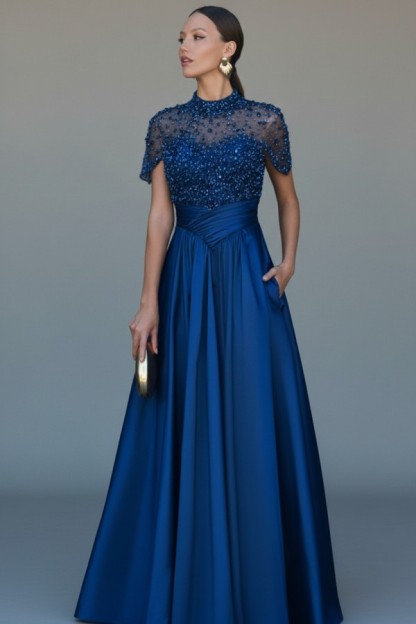 Elegante Abendkleider Lang Dunkel Grün Ballkleider Glitzer Online