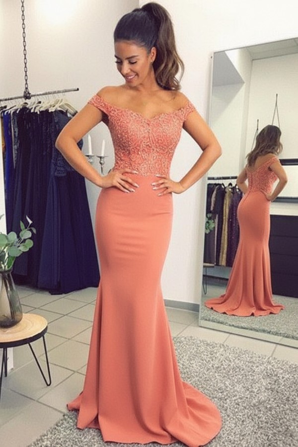 Navy Blau Spitze Abendkleid Abiballkleider | Abendkleider Lang Günstig Meerjungfrau