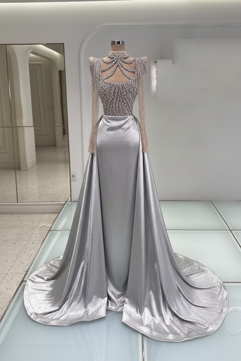 Schwarzes Abendkleid Lang Mit Ärmel Ballkleider Abiballkleider Online
