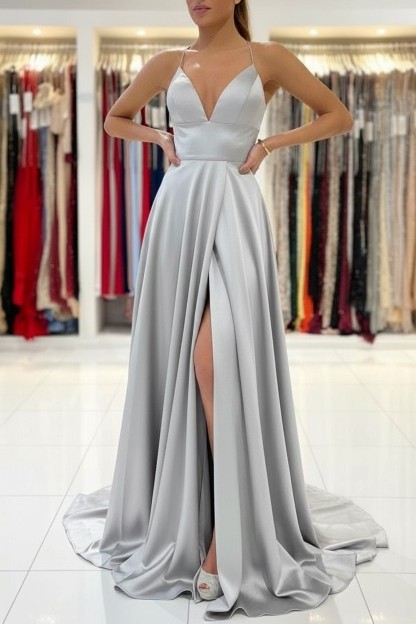 Schlichtes Abendkleid König Blau | Abiballkleider Lang Günstig