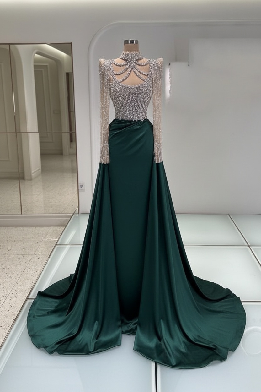 Schwarzes Abendkleid Lang Mit Ärmel Ballkleider Abiballkleider Online