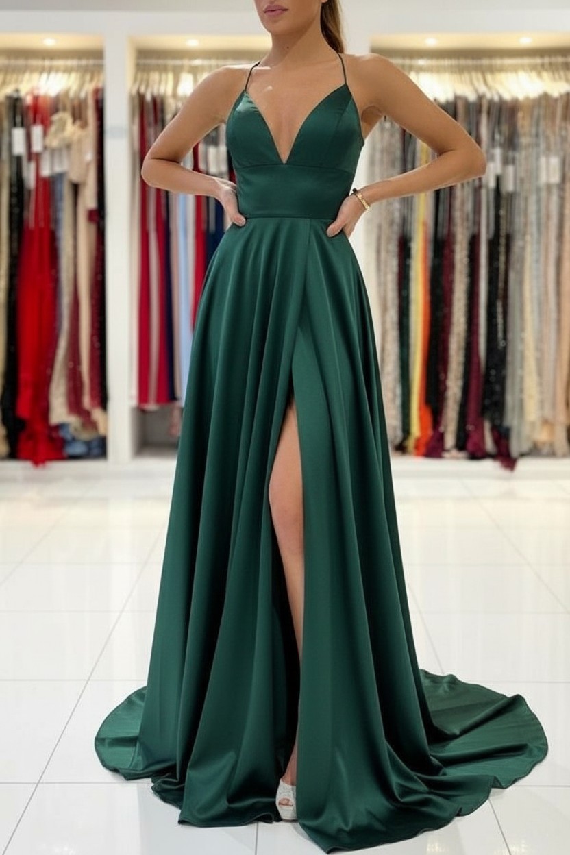 Schlichtes Abendkleid König Blau | Abiballkleider Lang Günstig