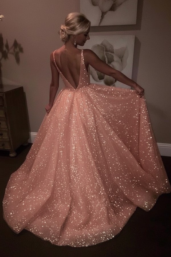 Elegante Abendkleider Lang Weiß Pailletten A Line Abiballkleider Günstig Online