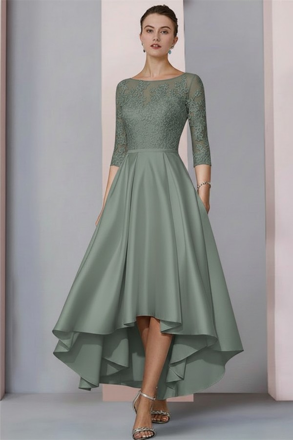 Schwarzes Brautmutterkleid Kurz | Brautmutterkleider mit Ärmel
