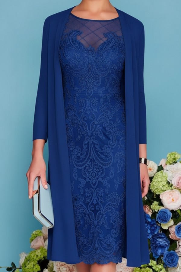 Designer Brautmutterkleider Rosa | 2 Teilige Spitze Kleider Brautmutter