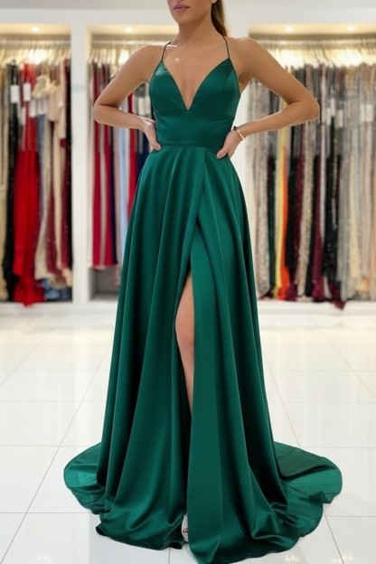 Schlichtes Abendkleid König Blau | Abiballkleider Lang Günstig