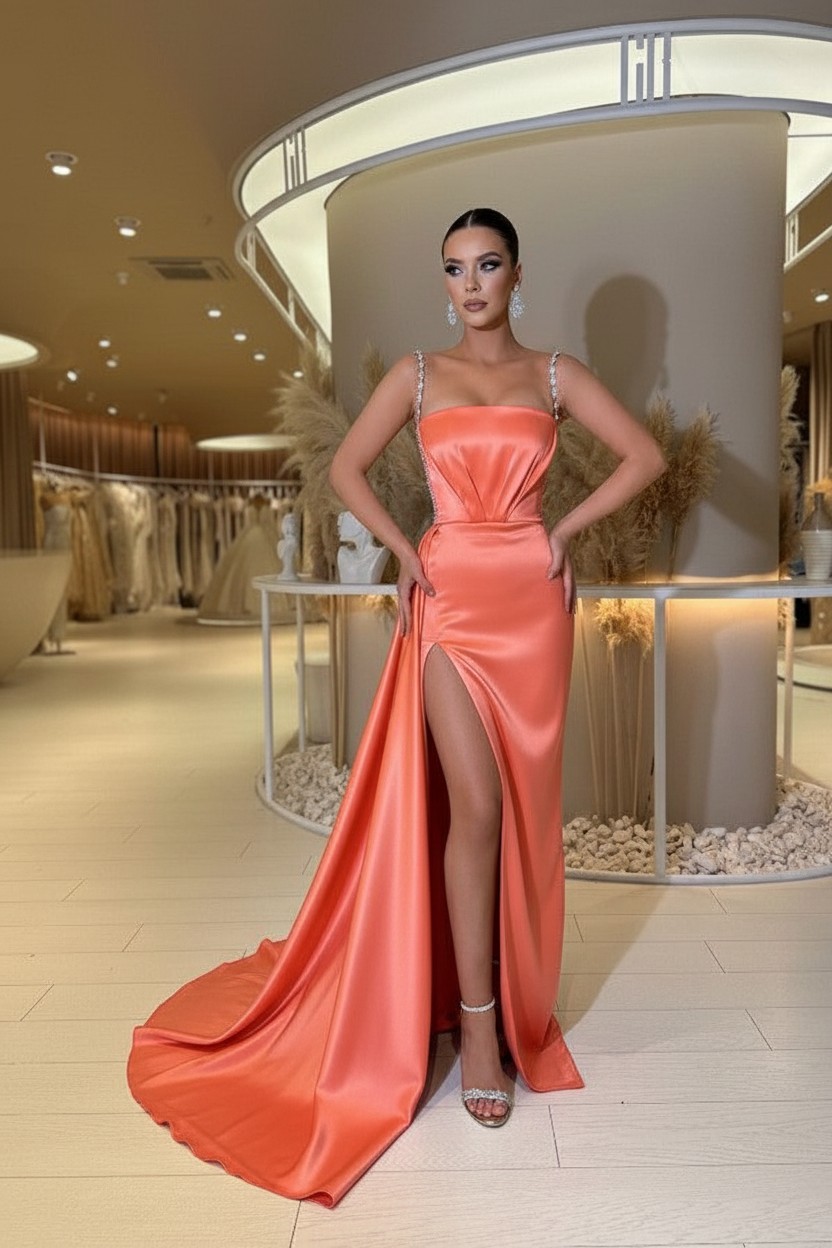 Designer Abendkleider Lang Grün | Abiballkleider mit Glitzer