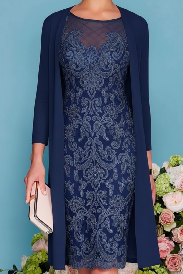 Designer Brautmutterkleider Rosa | 2 Teilige Spitze Kleider Brautmutter