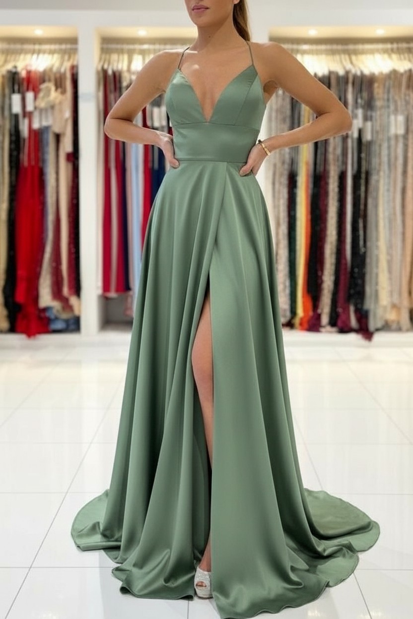 Schlichtes Abendkleid König Blau | Abiballkleider Lang Günstig