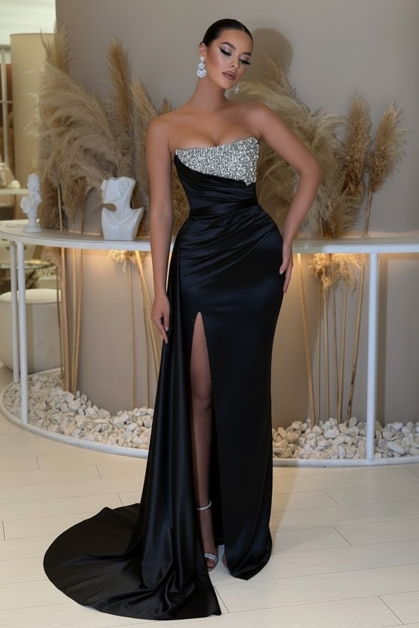 Sage Abendkleider Lang Günstig | Abiballkleider mit Glitzer