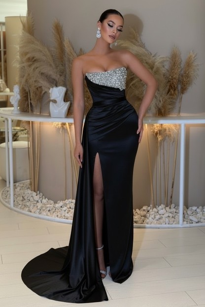 Sage Abendkleider Lang Günstig | Abiballkleider mit Glitzer