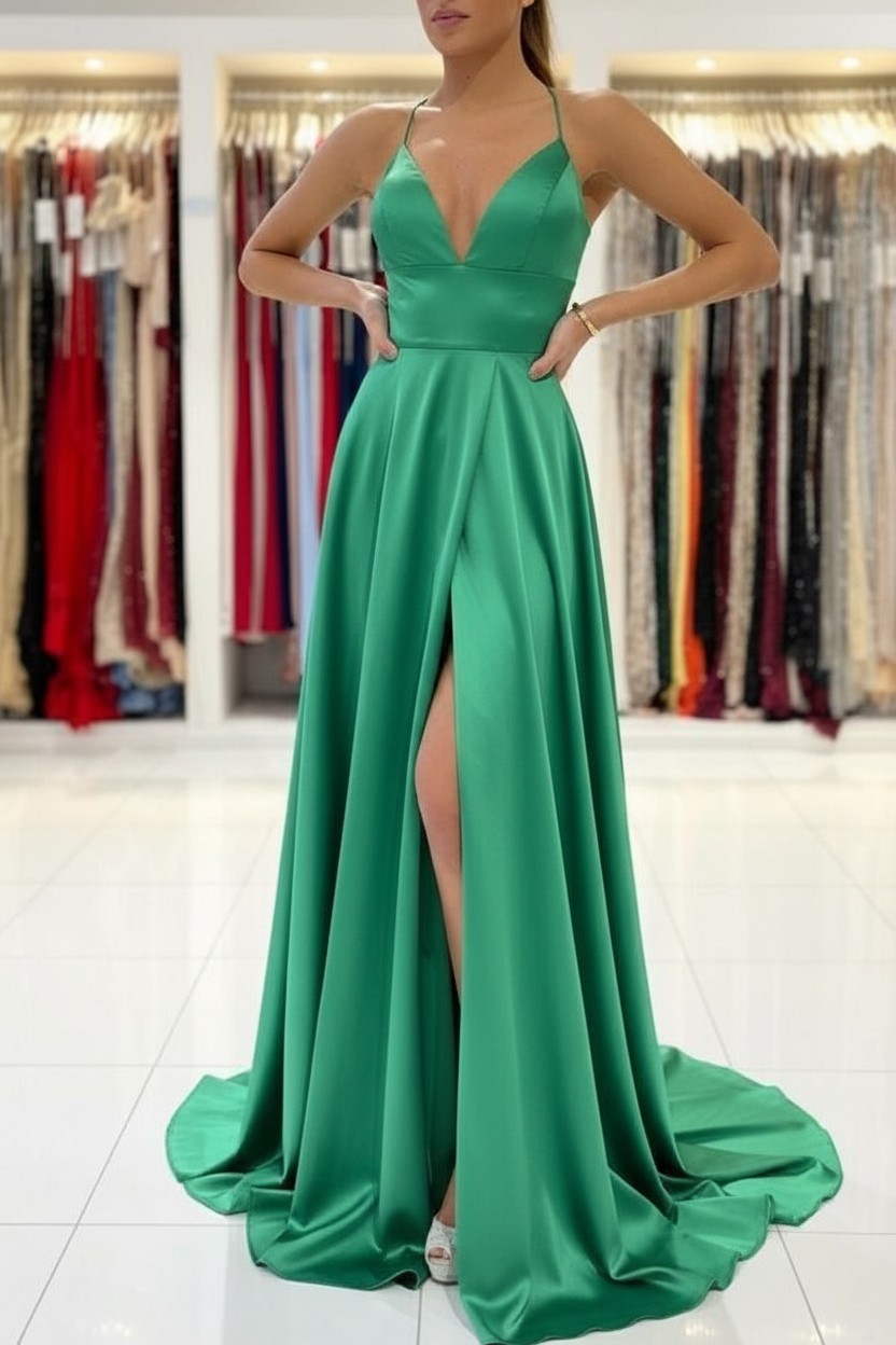 Schlichtes Abendkleid König Blau | Abiballkleider Lang Günstig