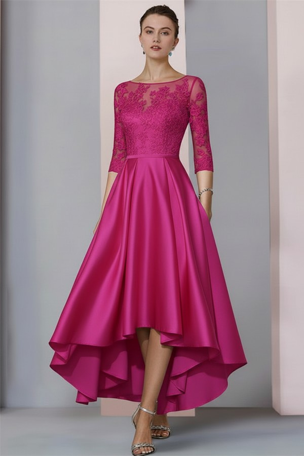 Schwarzes Brautmutterkleid Kurz | Brautmutterkleider mit Ärmel