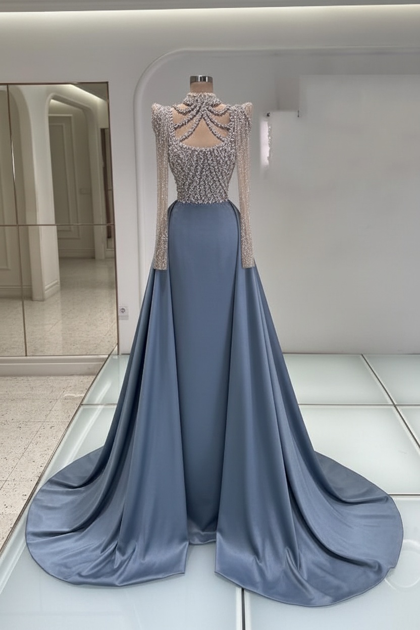Schwarzes Abendkleid Lang Mit Ärmel Ballkleider Abiballkleider Online