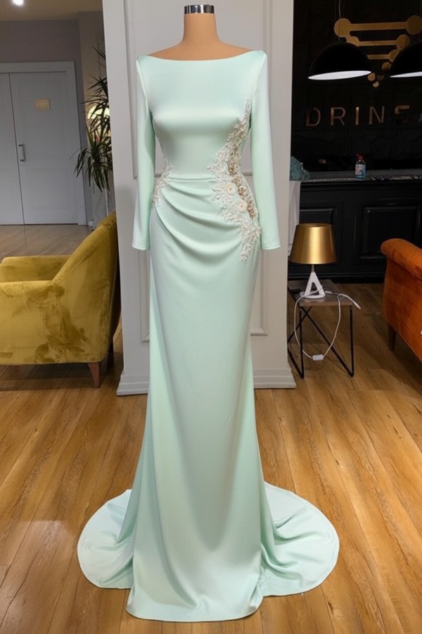 Elegante Abendkleider Lang Weiße Mit Ärmel Ballkleider Glitzer