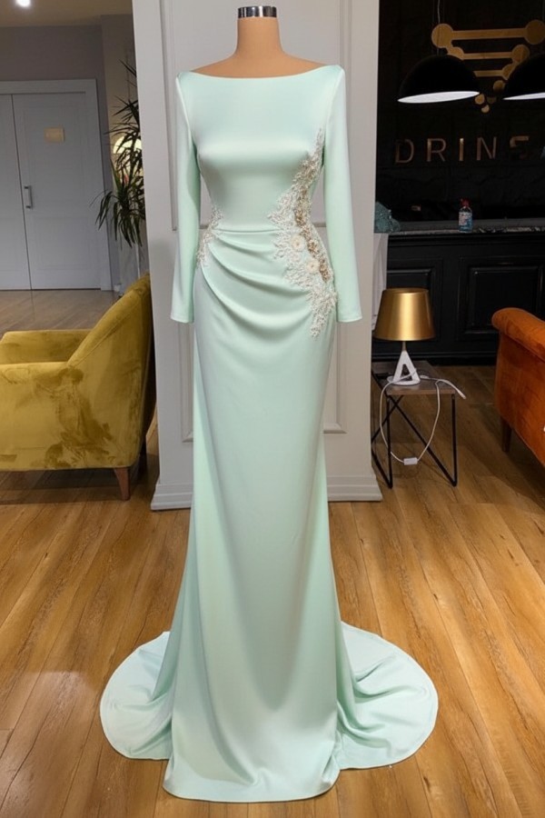 Elegante Abendkleider Lang Weiße Mit Ärmel Ballkleider Glitzer