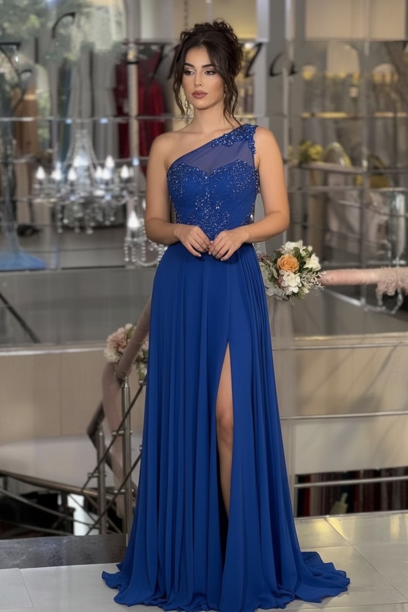 Himmel Blaue Abendkleider Lang Schlichte Ballkleider Günstig